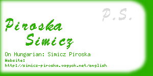 piroska simicz business card